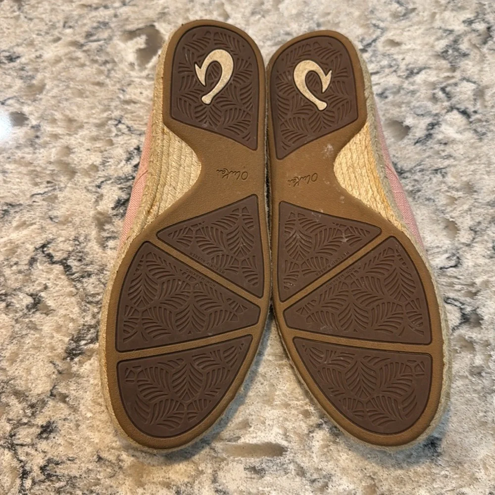OluKai Kaula Pa’a Kapa Espadrille Slip On Shoes Pink Women’s Size 8.5